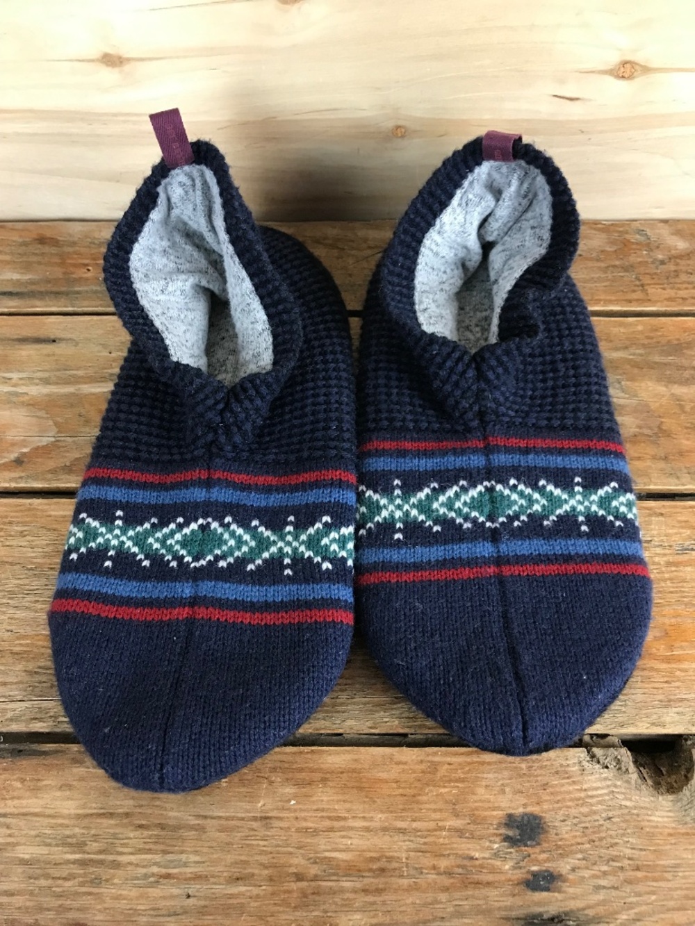 Bombas Gripper Slippers Shoes Size L Blue Knit‎ Bootie House Socks Sherpa